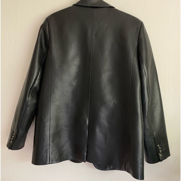 (SOLD) Leather Blazer Jacket - Picture 3 of 3